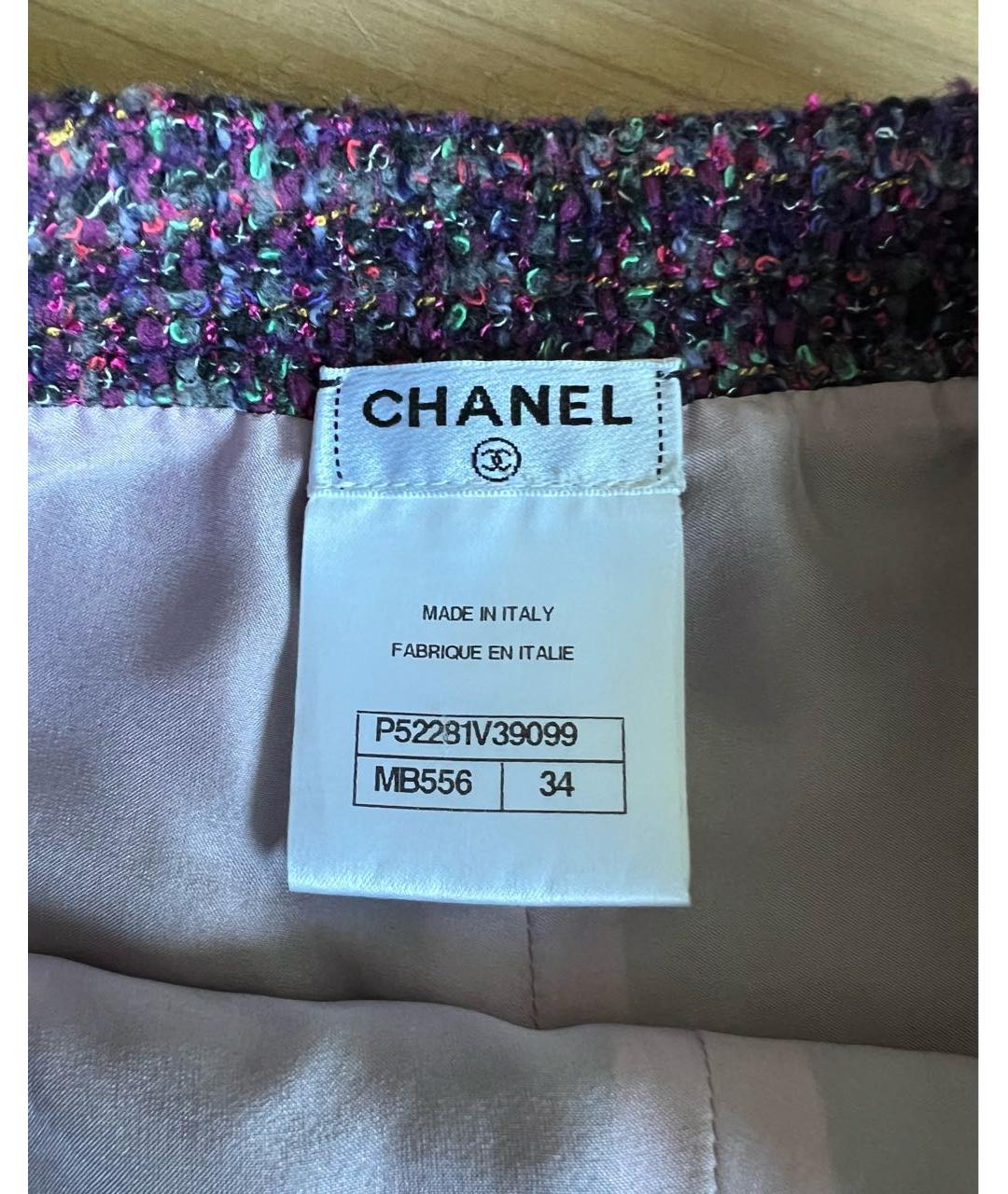 CHANEL Фиолетовые твидовые шорты, фото 6