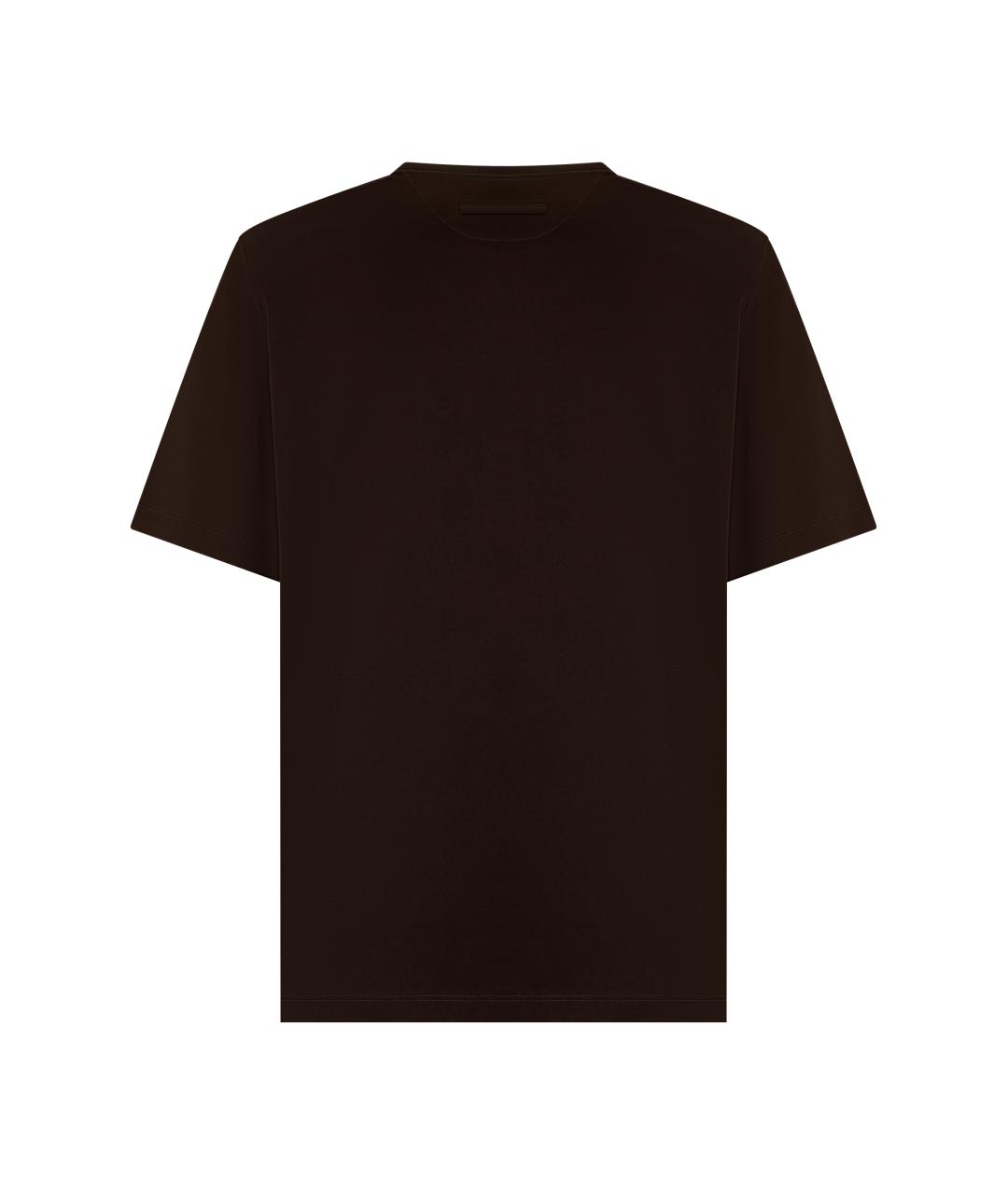 ZEGNA Коричневая хлопковая футболка, фото 2