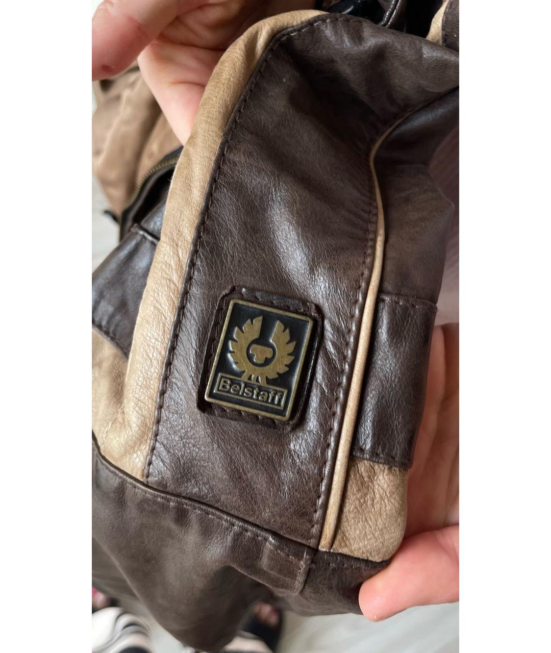 BELSTAFF Коричневая кожаная куртка, фото 4