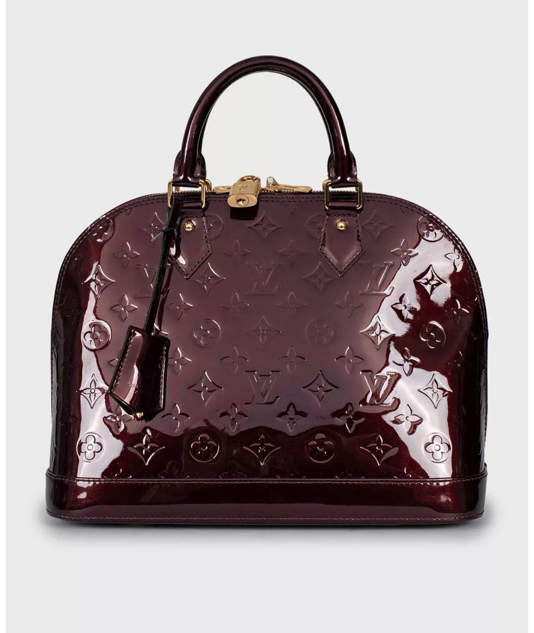 LOUIS VUITTON Бордовая сумка с короткими ручками из лакированной кожи, фото 9