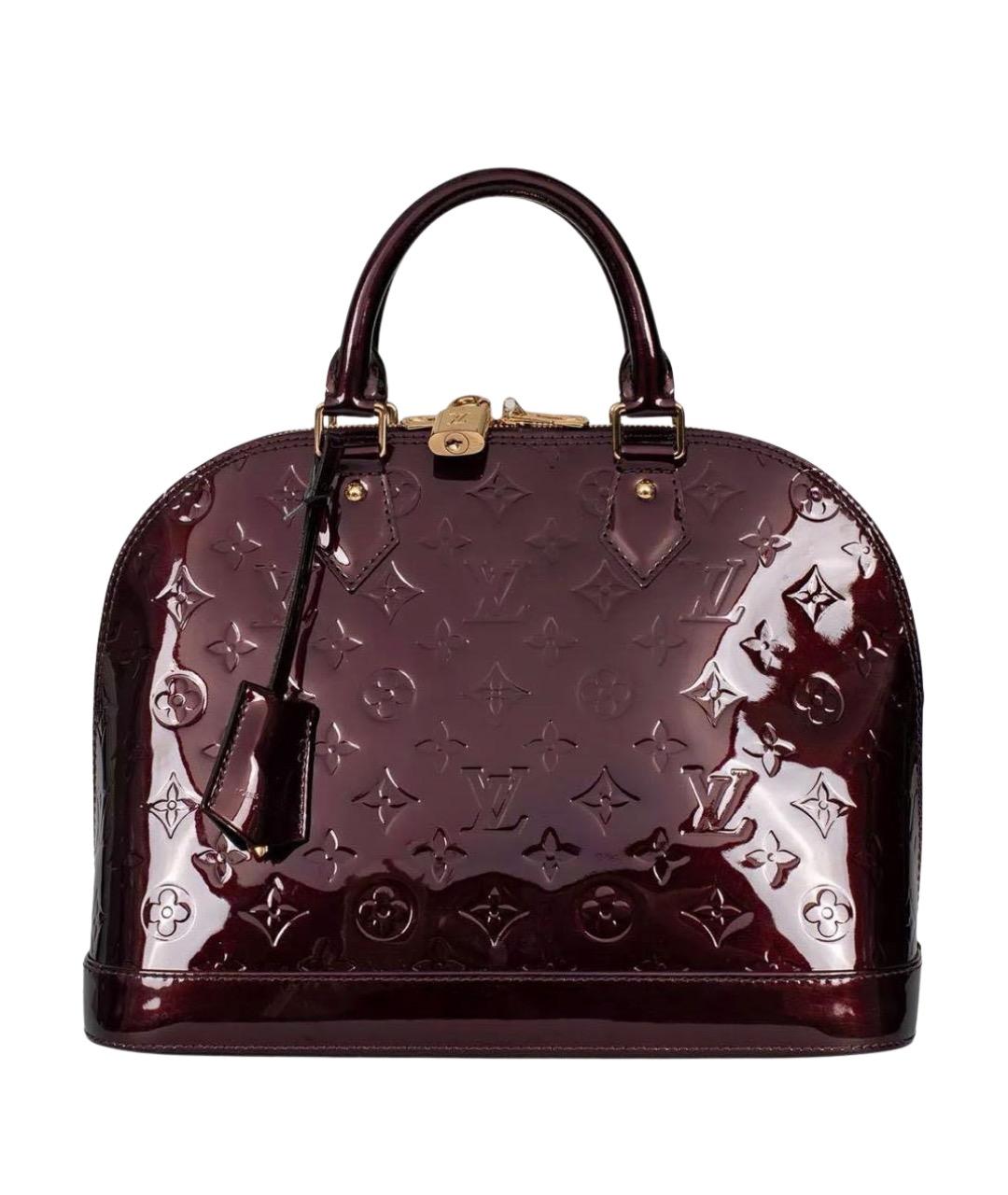 LOUIS VUITTON Бордовая сумка с короткими ручками из лакированной кожи, фото 1