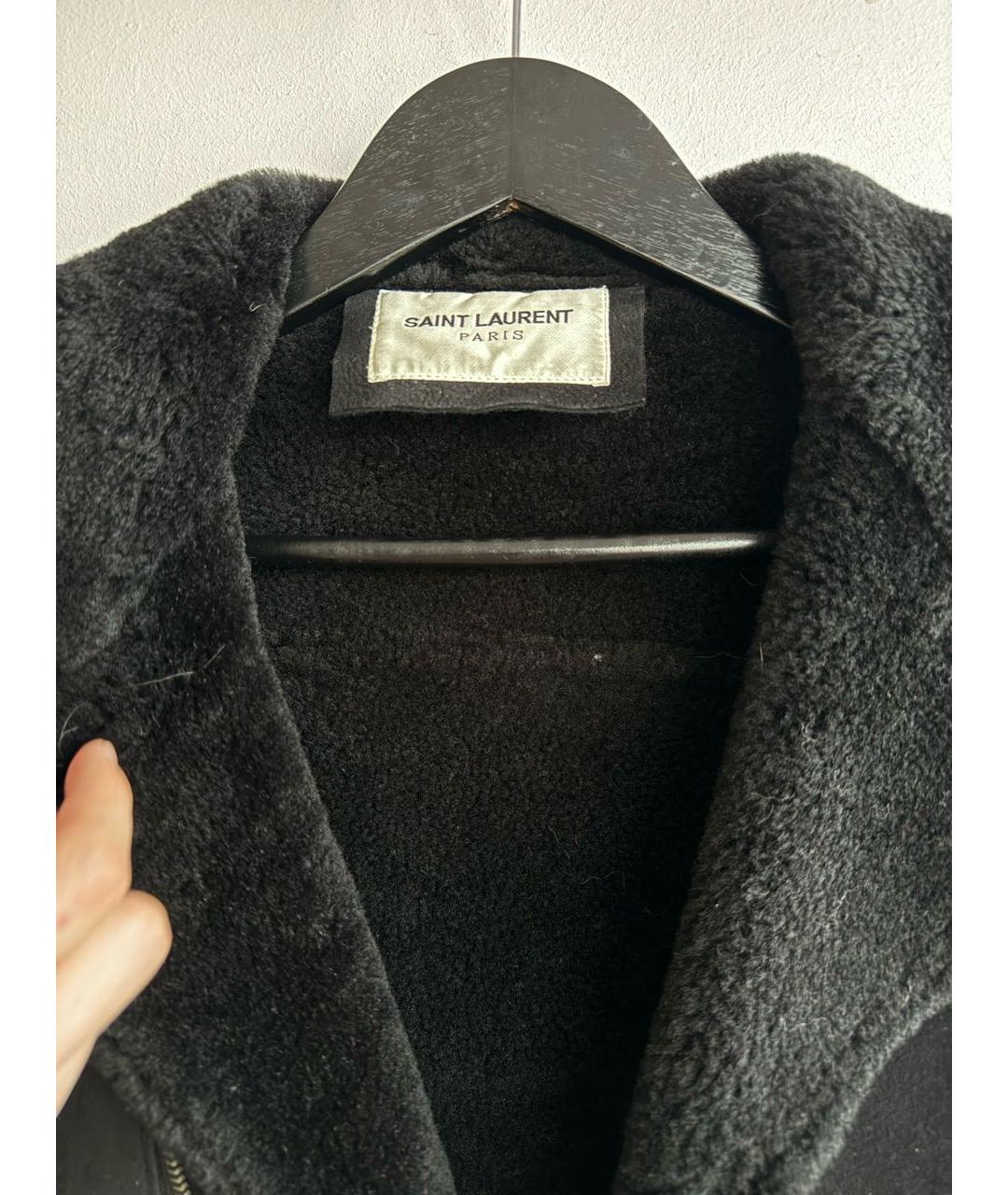 SAINT LAURENT Черная меховая дубленка, фото 4