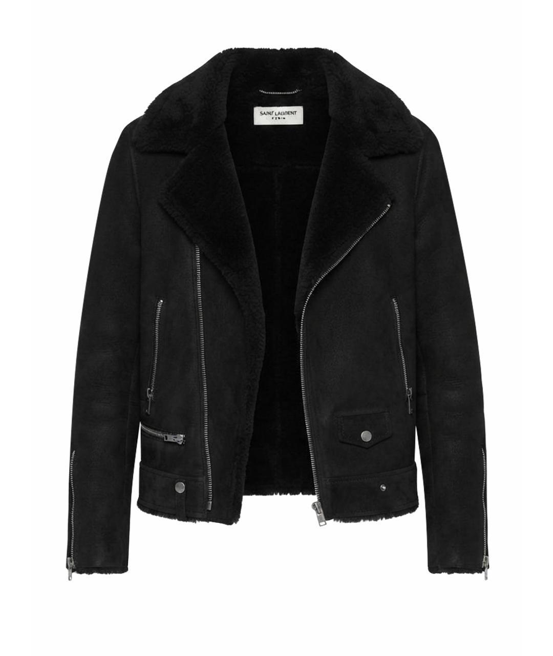 SAINT LAURENT Черная меховая дубленка, фото 1