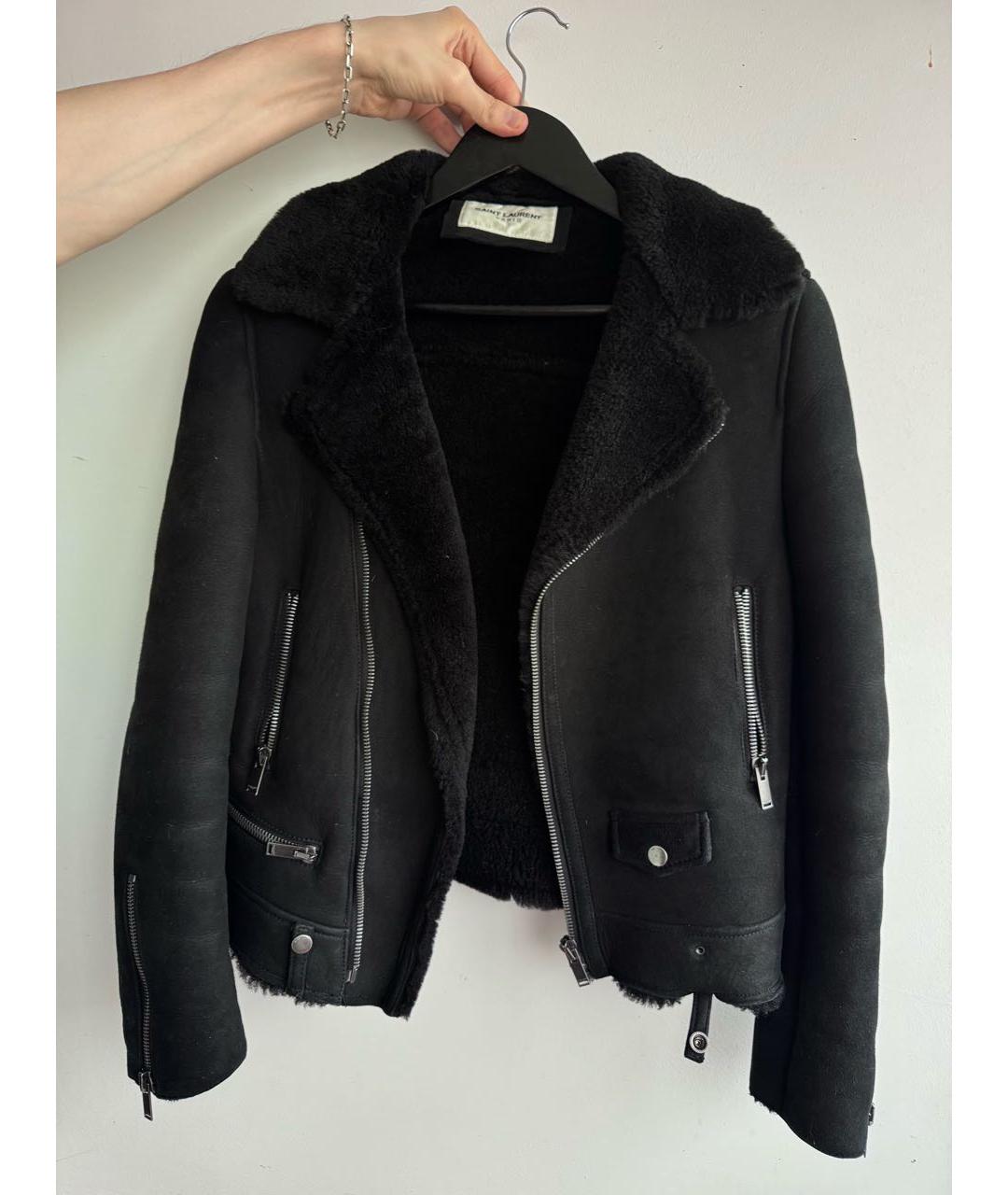 SAINT LAURENT Черная меховая дубленка, фото 5