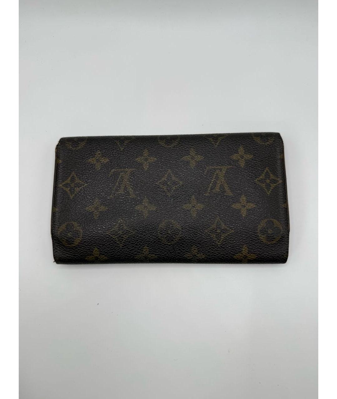 LOUIS VUITTON Коричневый кожаный кошелек, фото 5