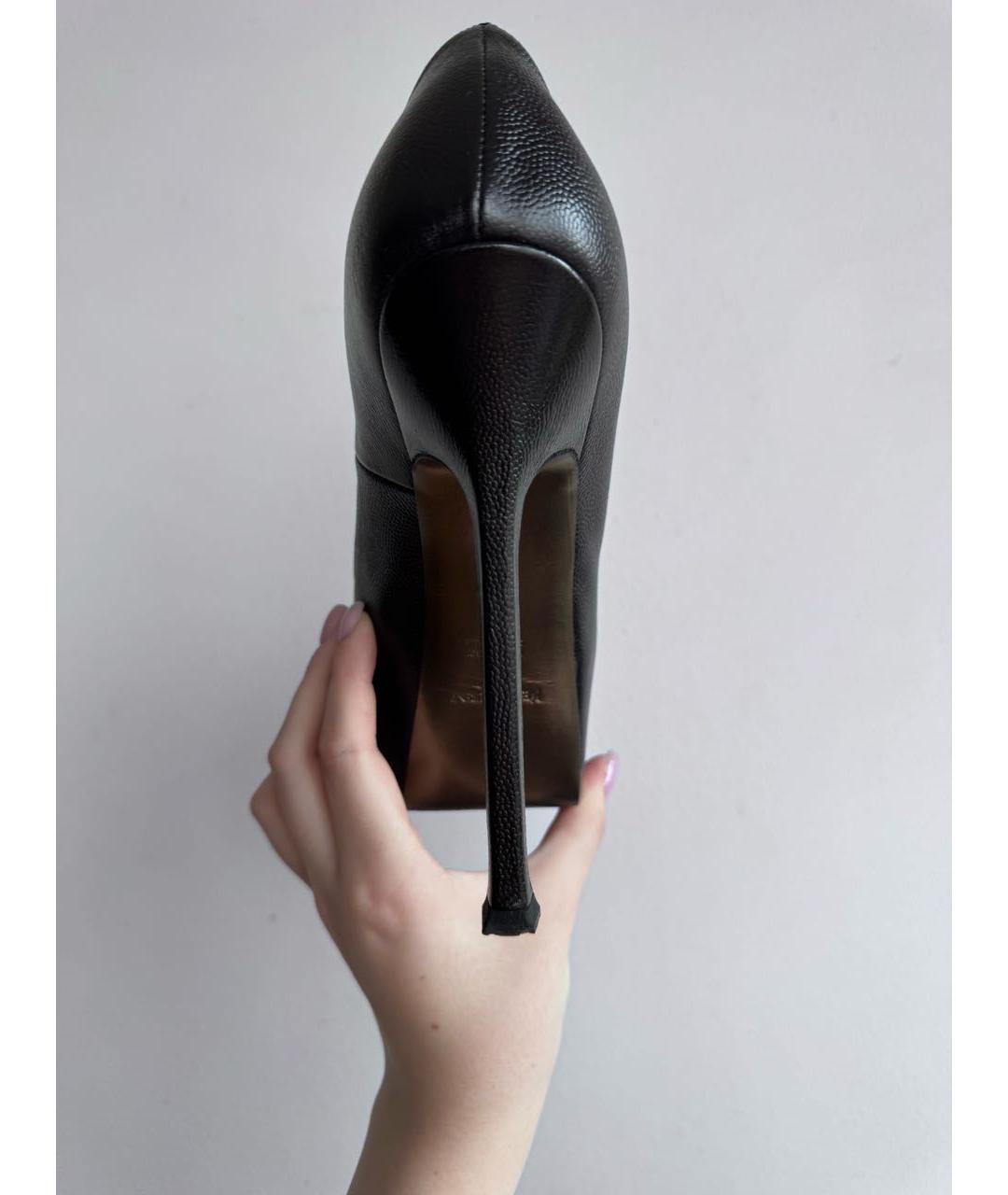 SAINT LAURENT Черные кожаные туфли, фото 4