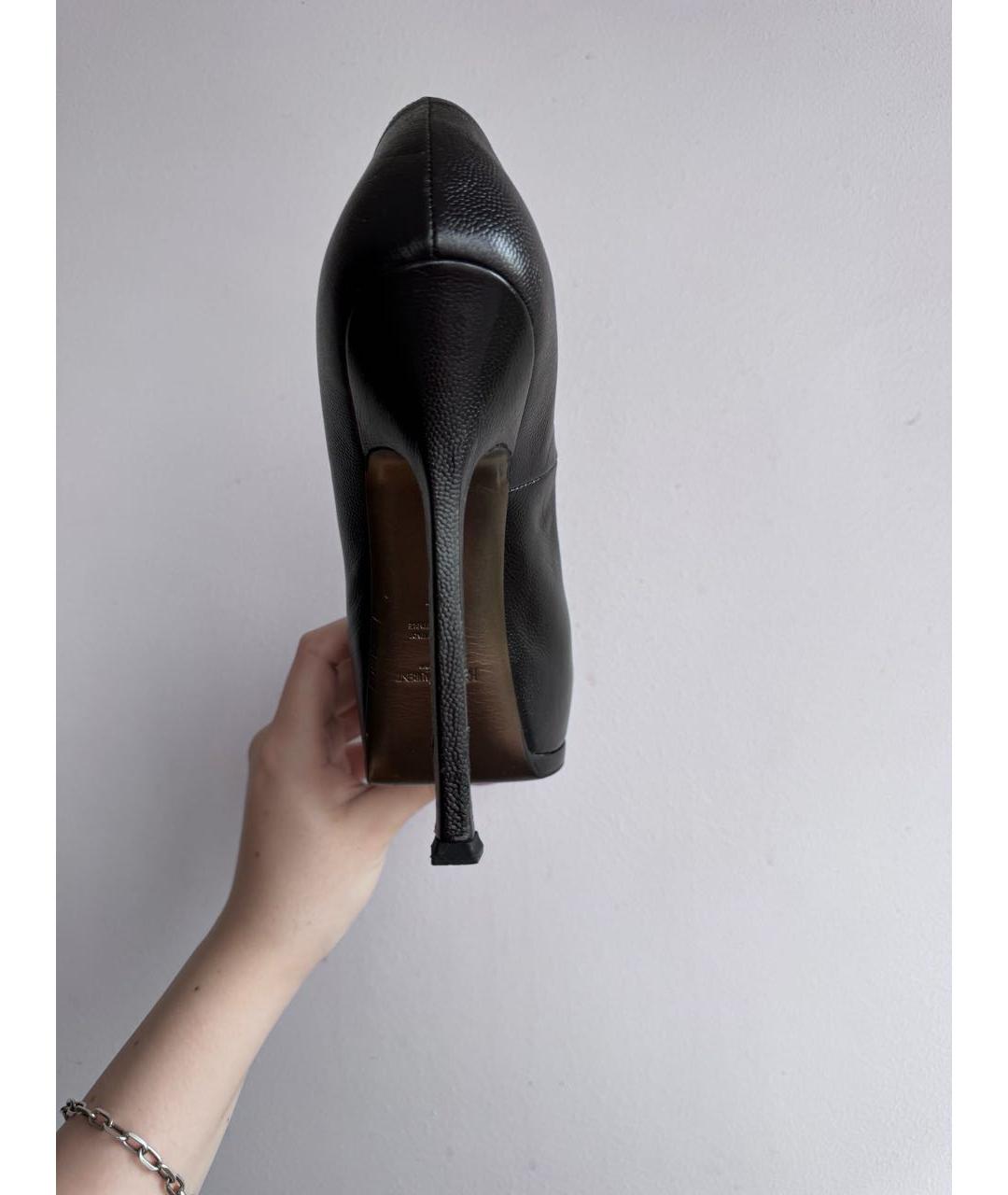 SAINT LAURENT Черные кожаные туфли, фото 6