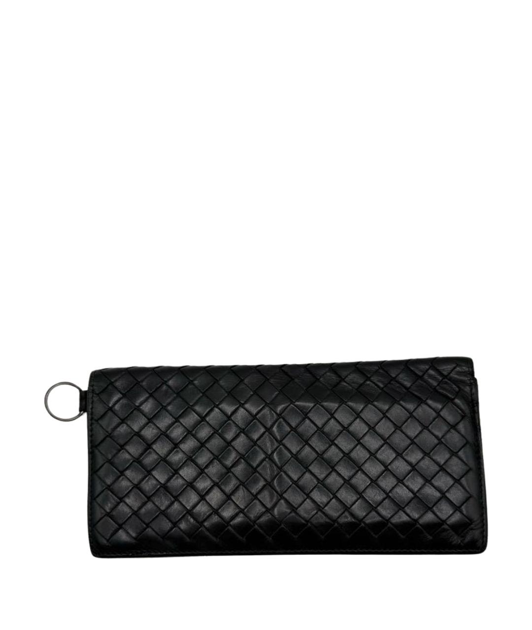 BOTTEGA VENETA Черный кожаный кошелек, фото 1