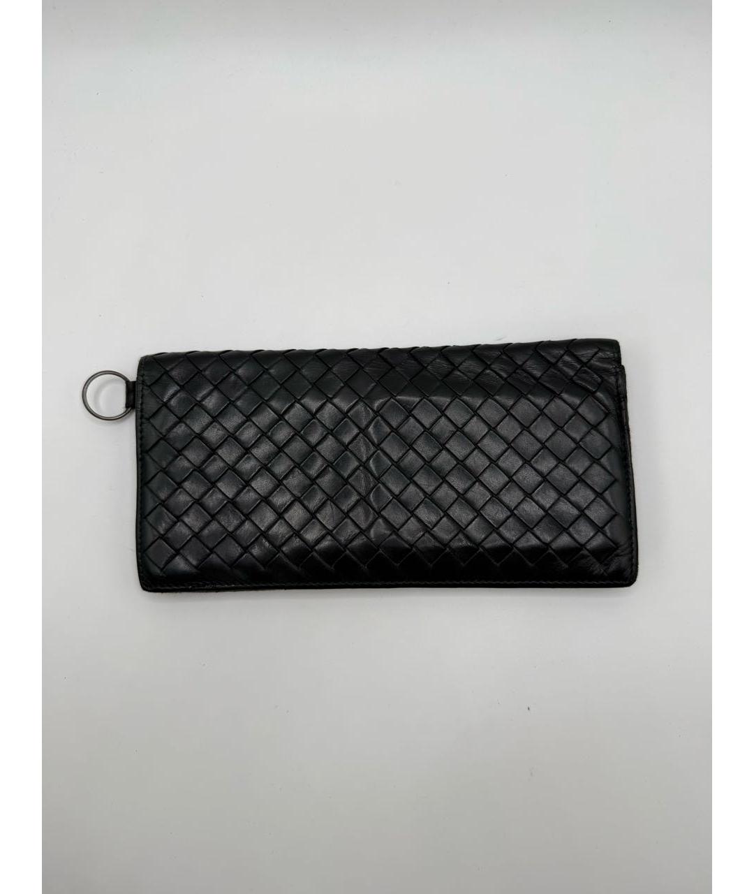 BOTTEGA VENETA Черный кожаный кошелек, фото 7