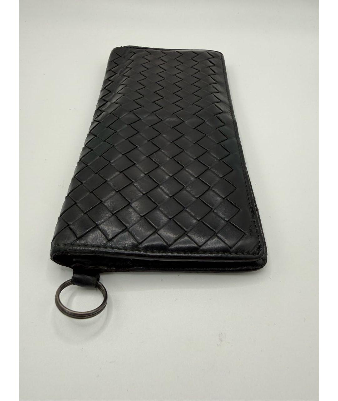 BOTTEGA VENETA Черный кожаный кошелек, фото 3