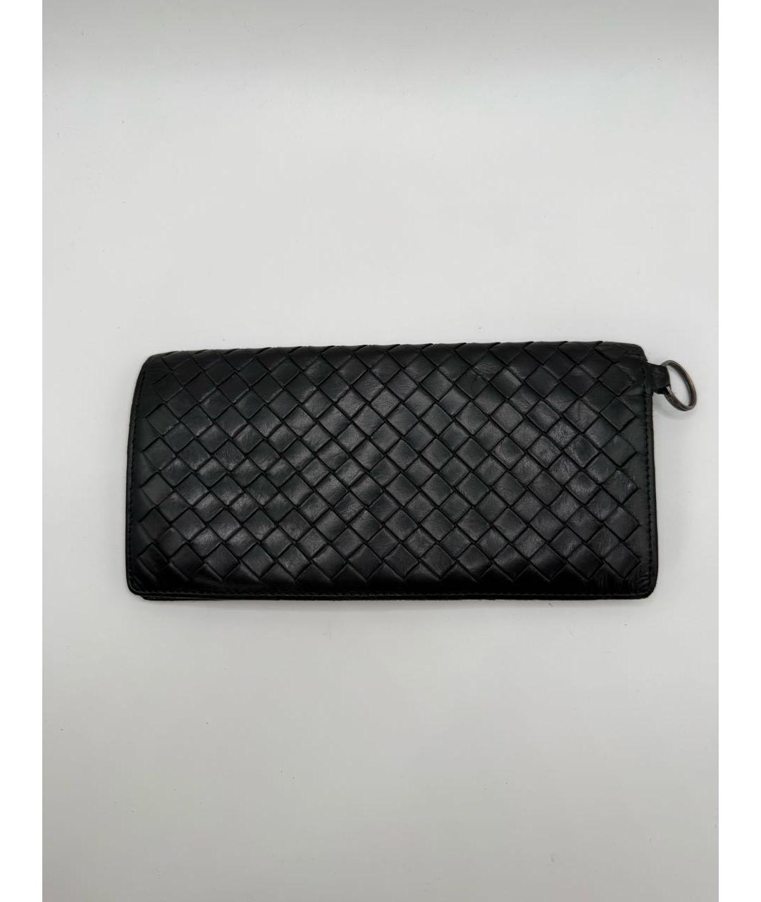 BOTTEGA VENETA Черный кожаный кошелек, фото 4