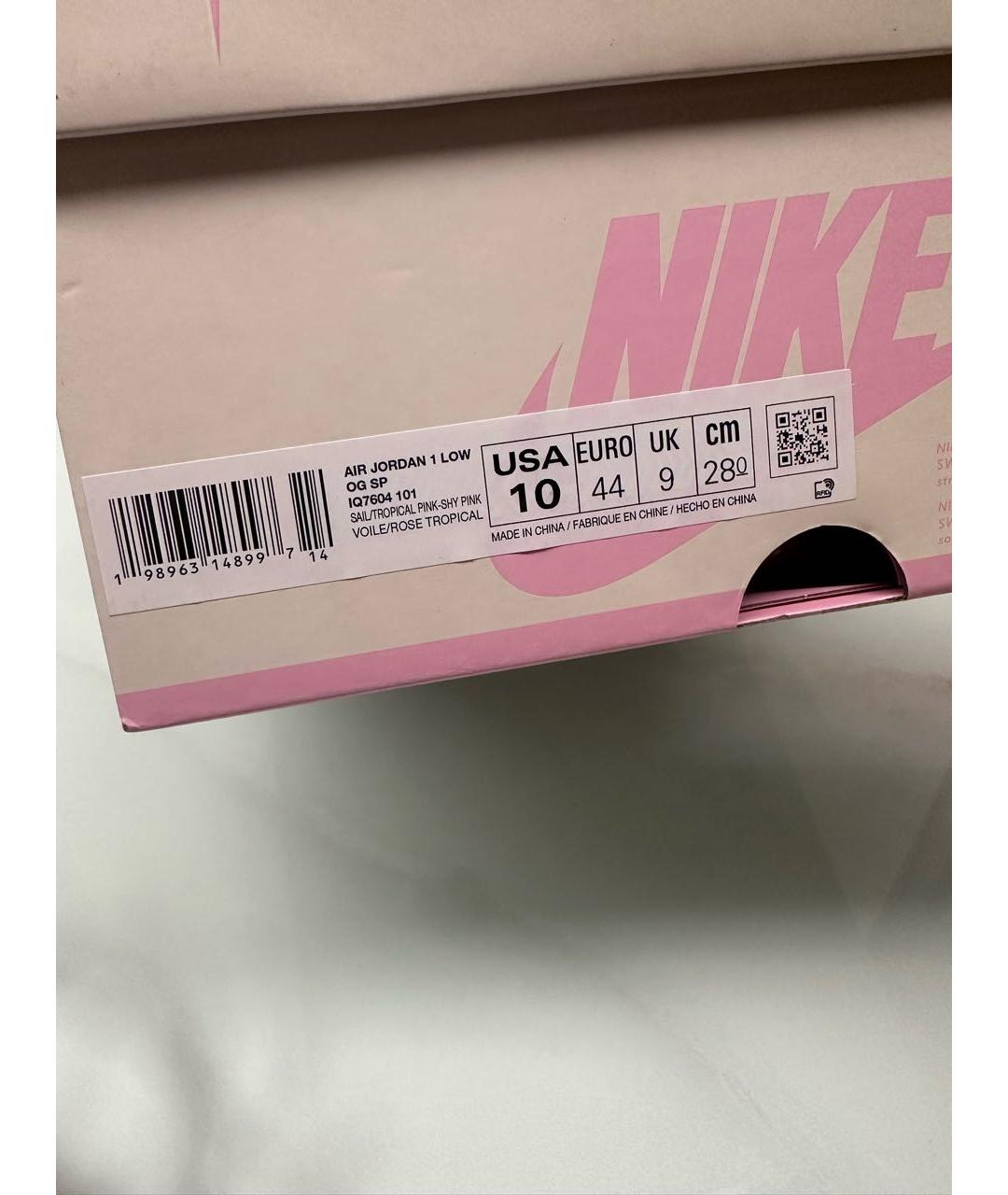 NIKE Розовые кожаные низкие кроссовки / кеды, фото 6