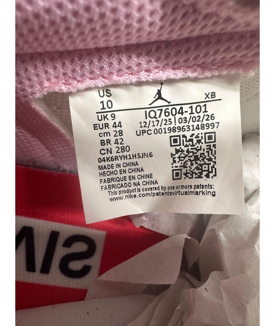 NIKE Розовые кожаные низкие кроссовки / кеды, фото 5