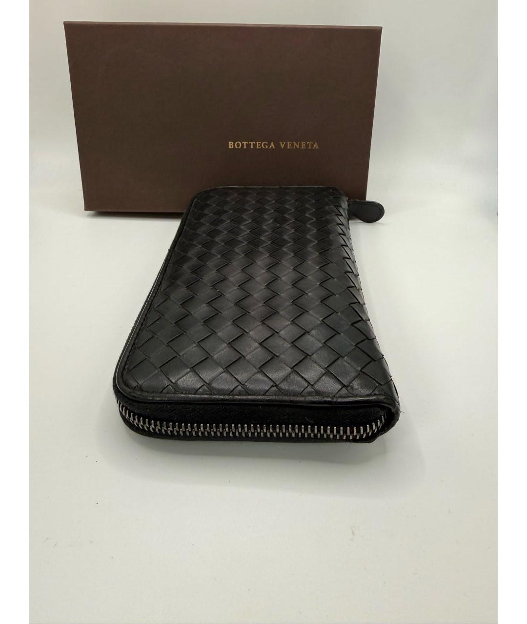 BOTTEGA VENETA Черный кожаный кошелек, фото 5