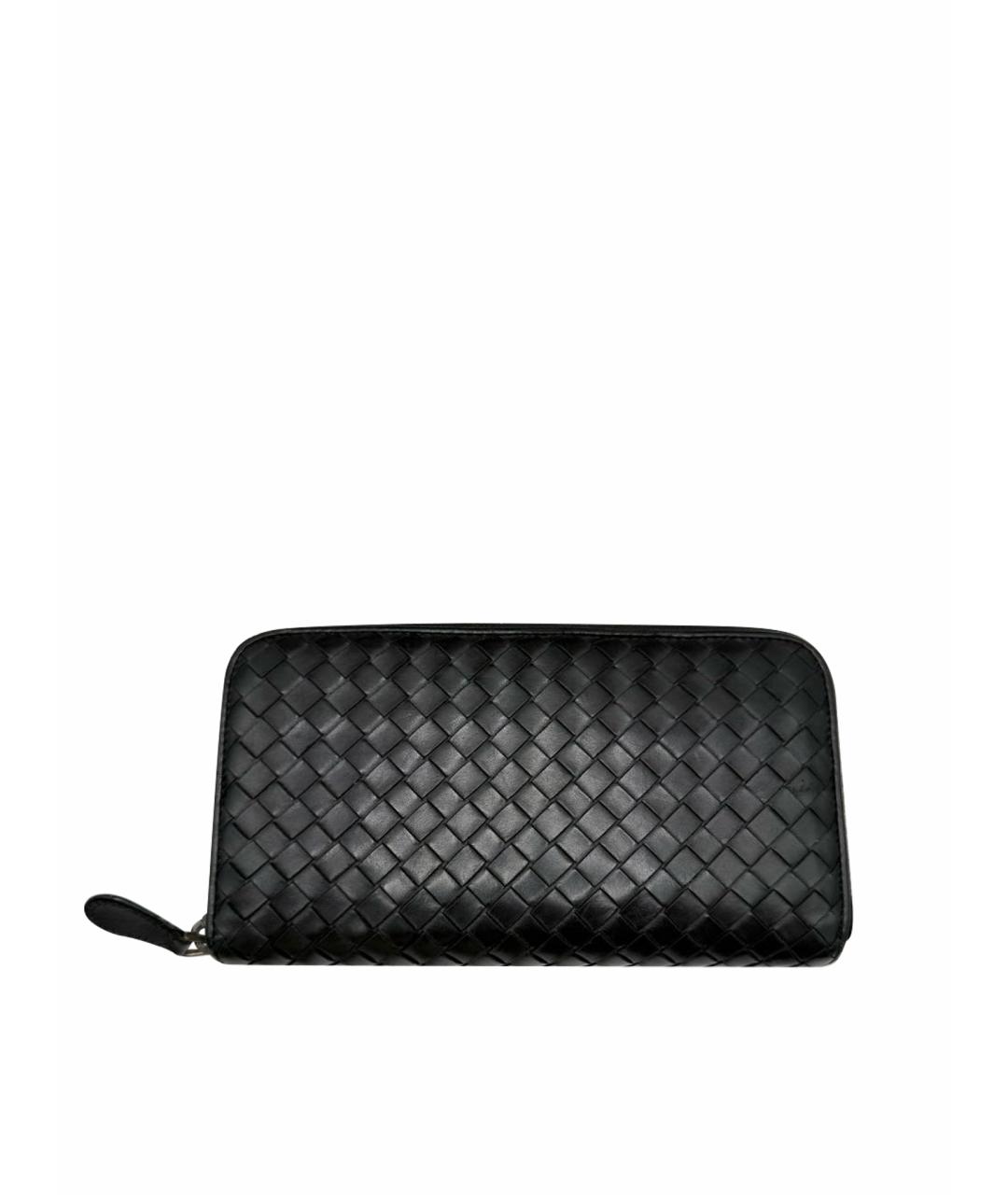 BOTTEGA VENETA Черный кожаный кошелек, фото 1