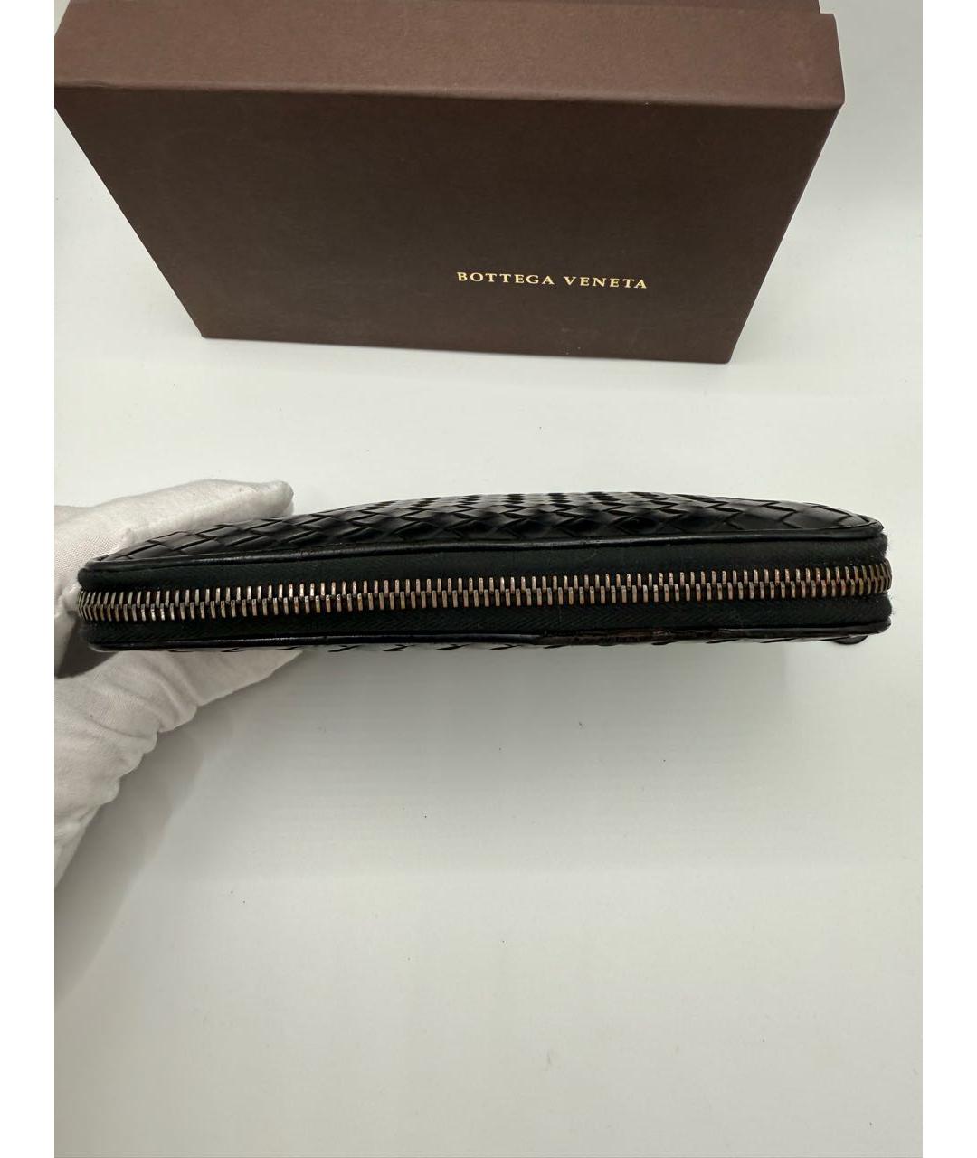 BOTTEGA VENETA Черный кожаный кошелек, фото 6