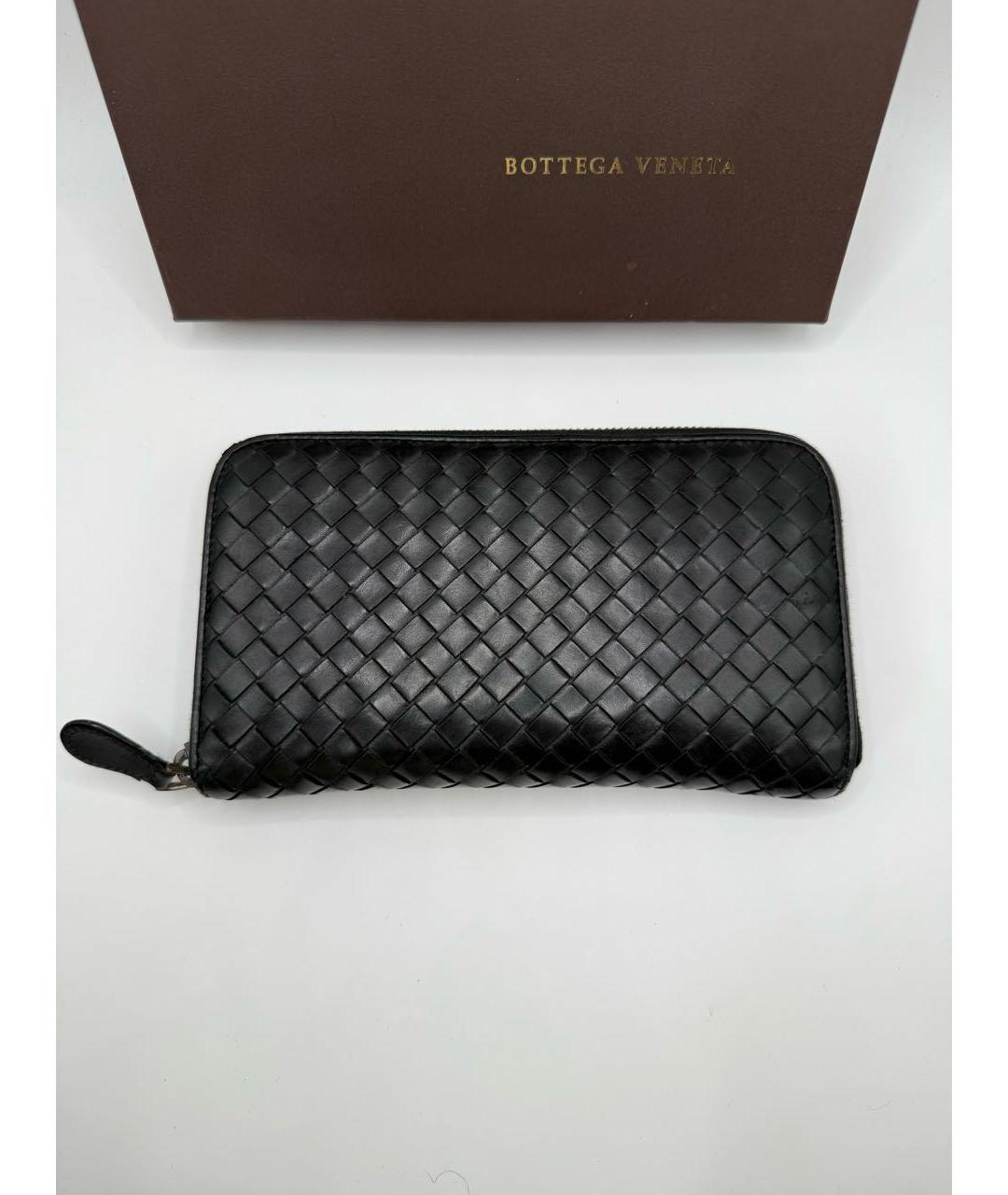 BOTTEGA VENETA Черный кожаный кошелек, фото 2