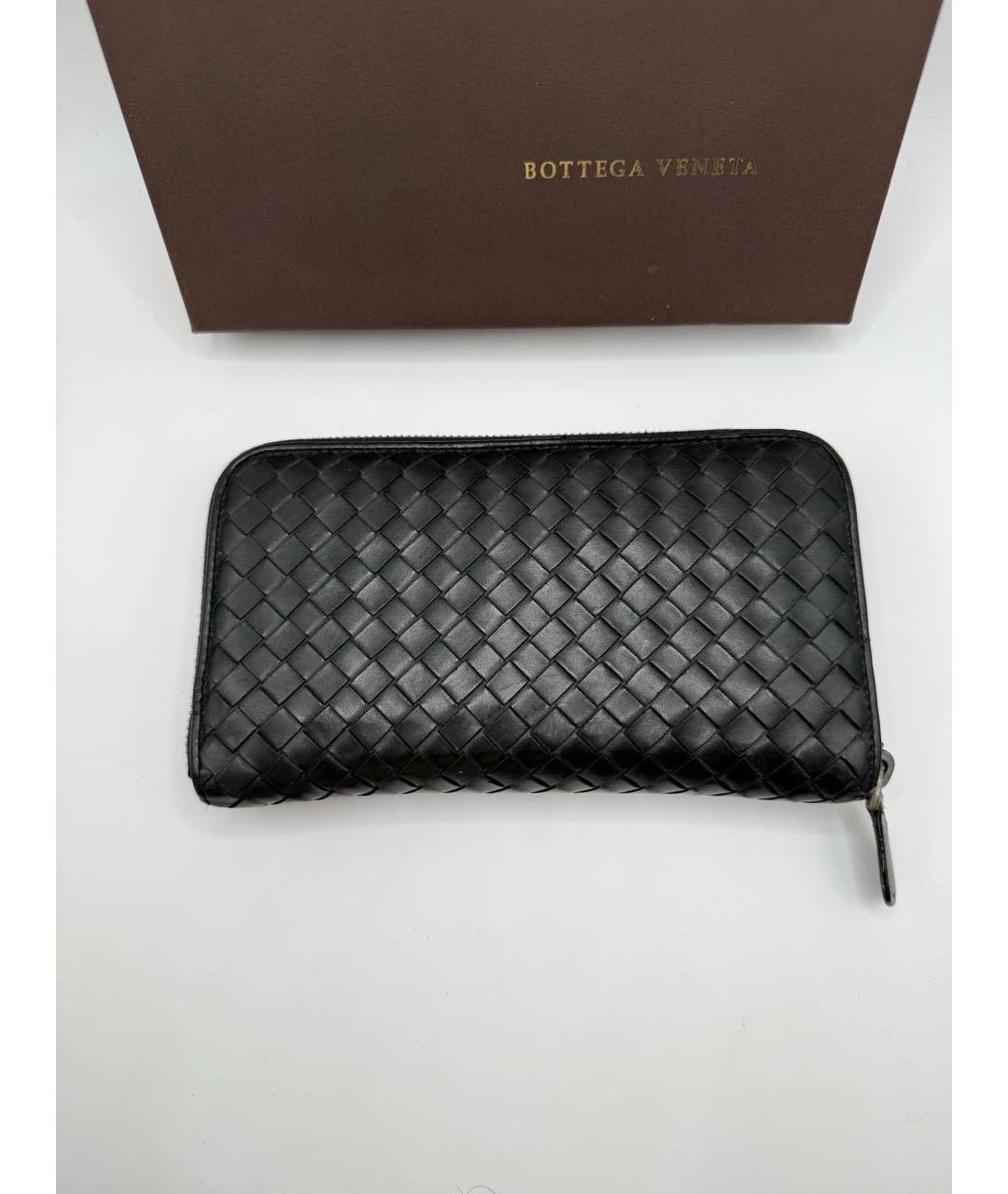 BOTTEGA VENETA Черный кожаный кошелек, фото 3