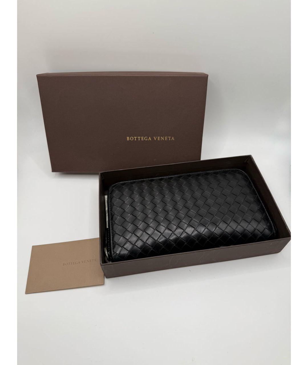 BOTTEGA VENETA Черный кожаный кошелек, фото 8