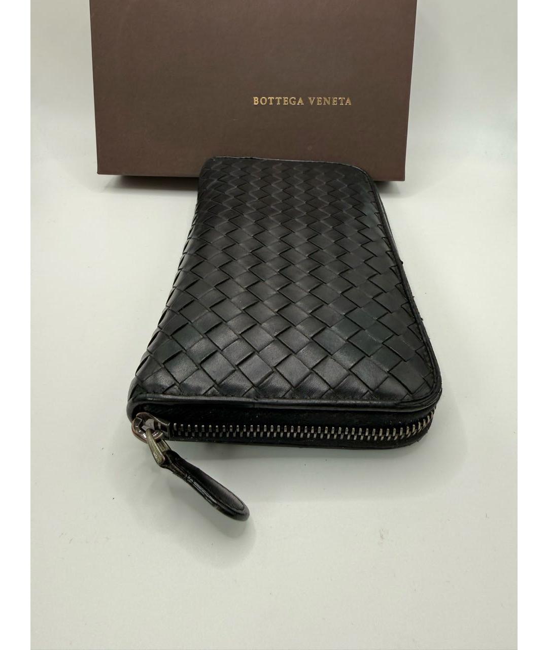BOTTEGA VENETA Черный кожаный кошелек, фото 4