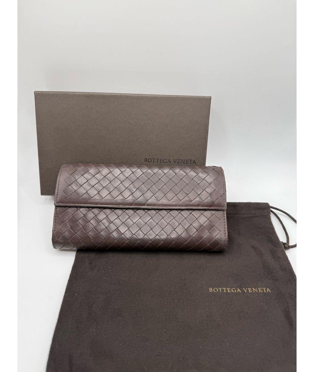 BOTTEGA VENETA Коричневый кожаный кошелек, фото 9