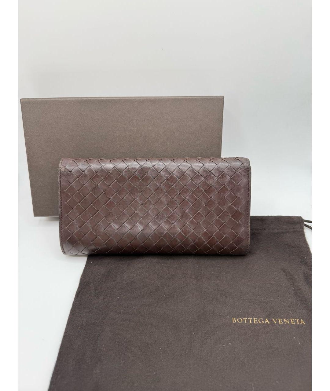 BOTTEGA VENETA Коричневый кожаный кошелек, фото 2