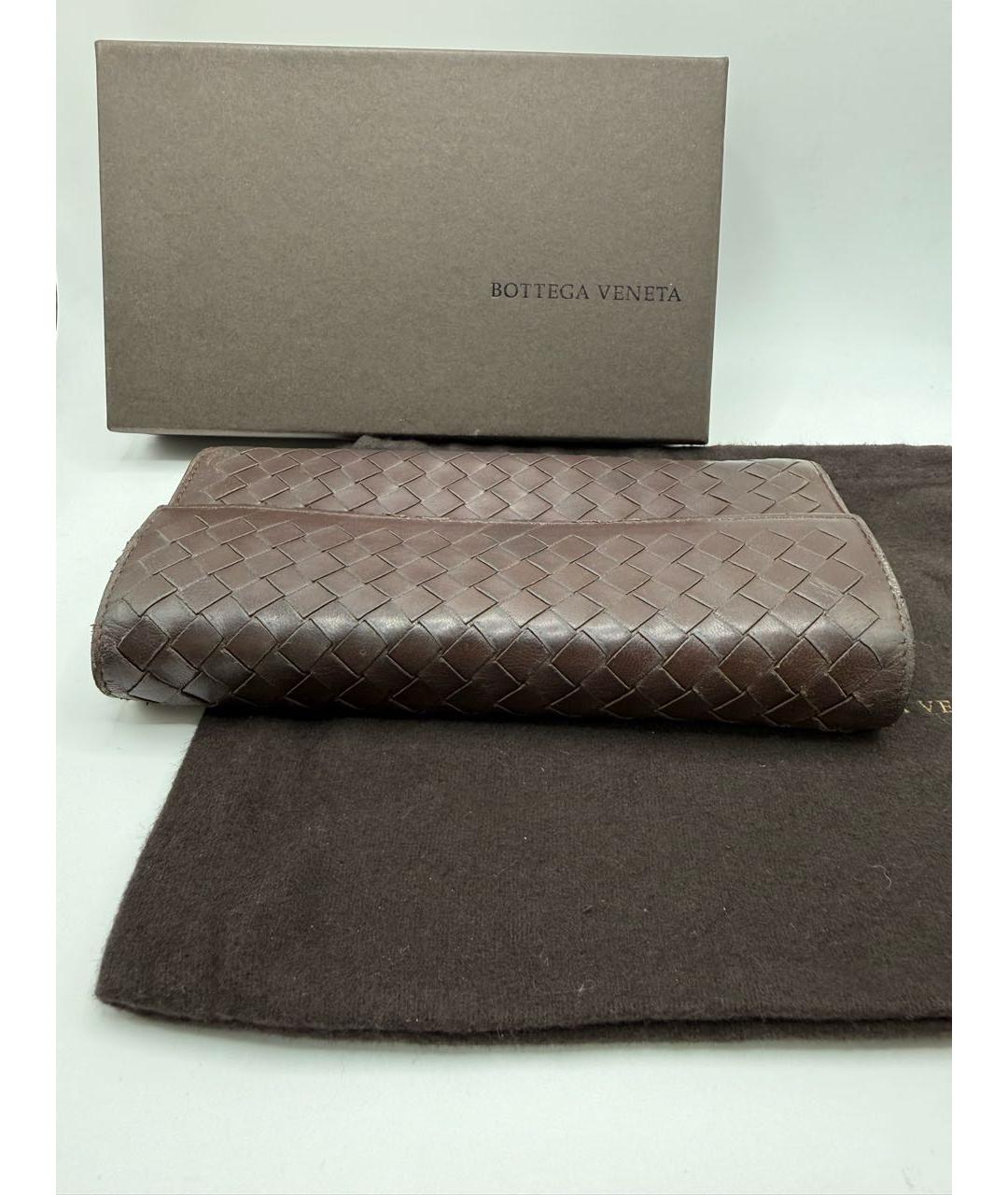 BOTTEGA VENETA Коричневый кожаный кошелек, фото 5