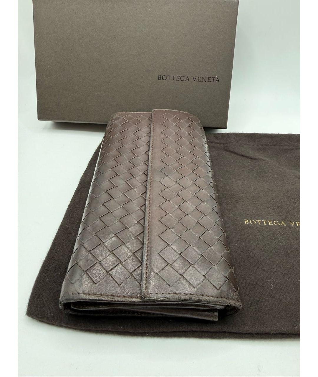 BOTTEGA VENETA Коричневый кожаный кошелек, фото 3