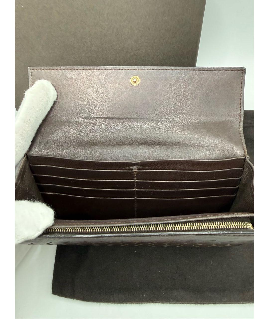BOTTEGA VENETA Коричневый кожаный кошелек, фото 6