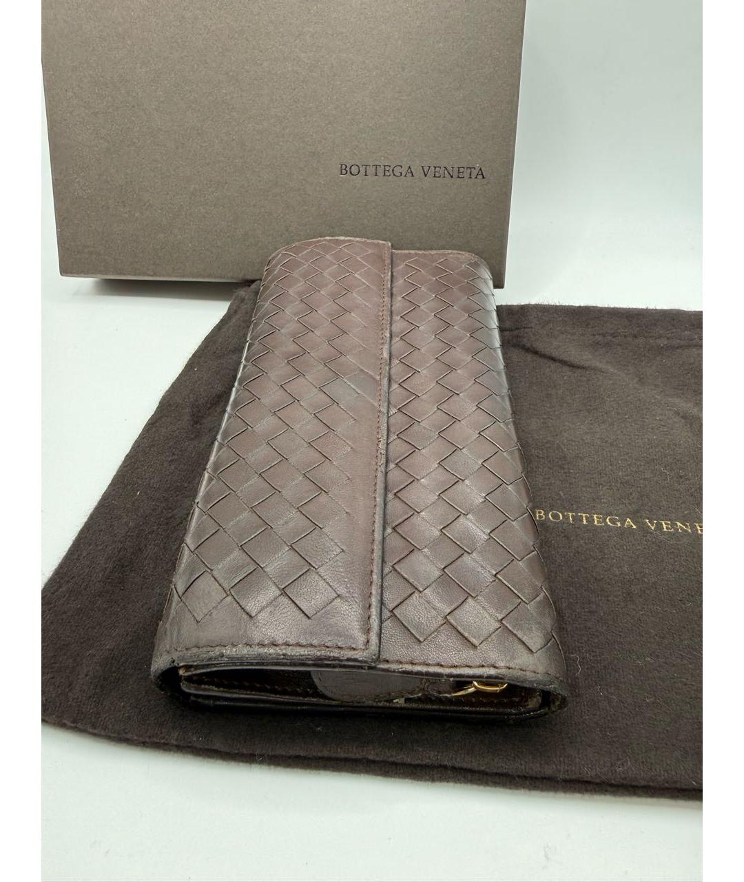 BOTTEGA VENETA Коричневый кожаный кошелек, фото 4