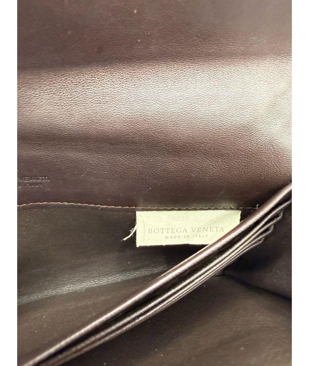 BOTTEGA VENETA Коричневый кожаный кошелек, фото 8