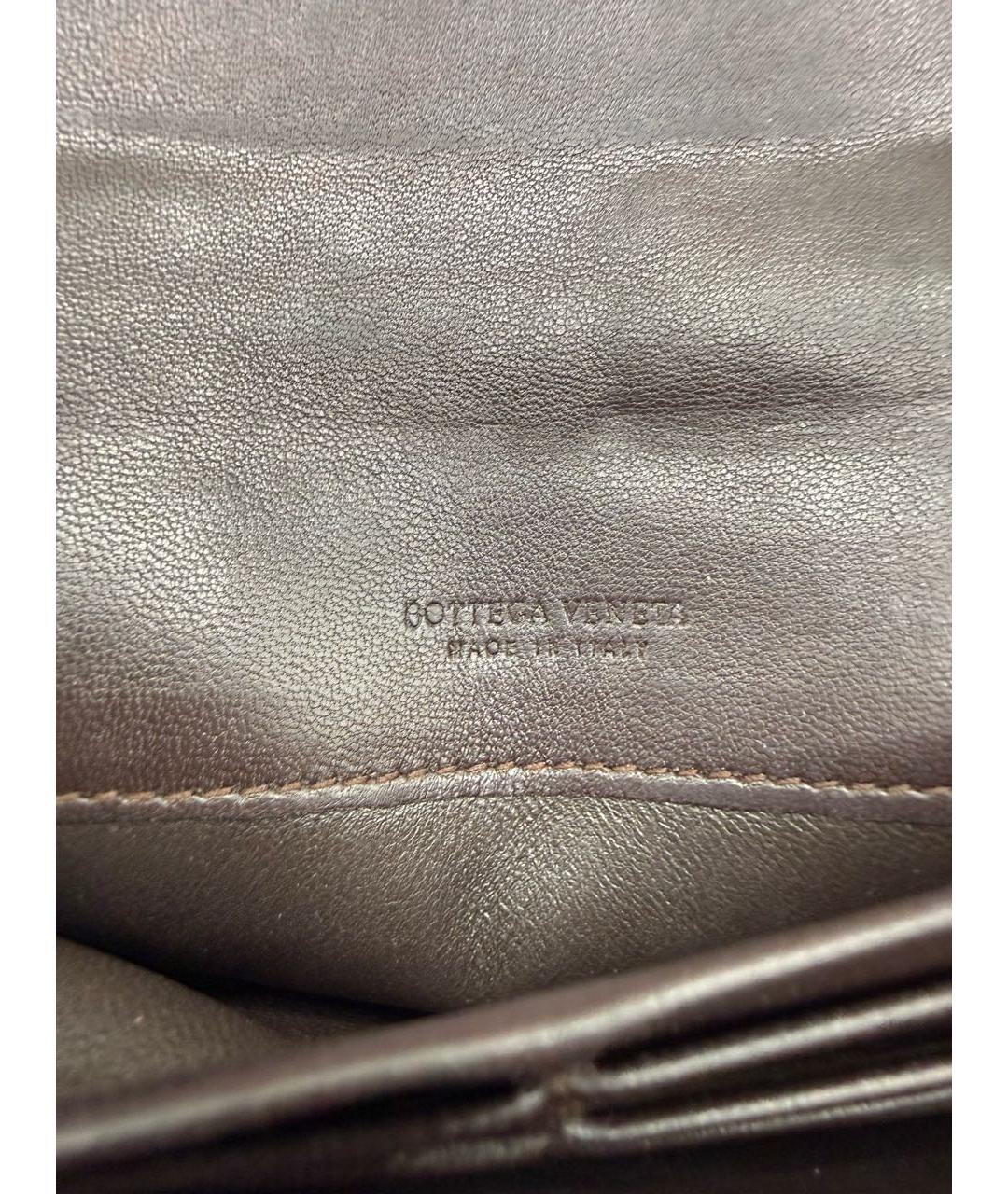 BOTTEGA VENETA Коричневый кожаный кошелек, фото 7