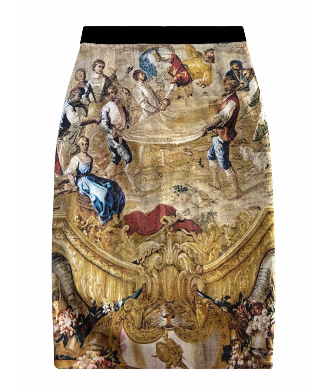 DOLCE&GABBANA Мульти хлопковая юбка миди, фото 1