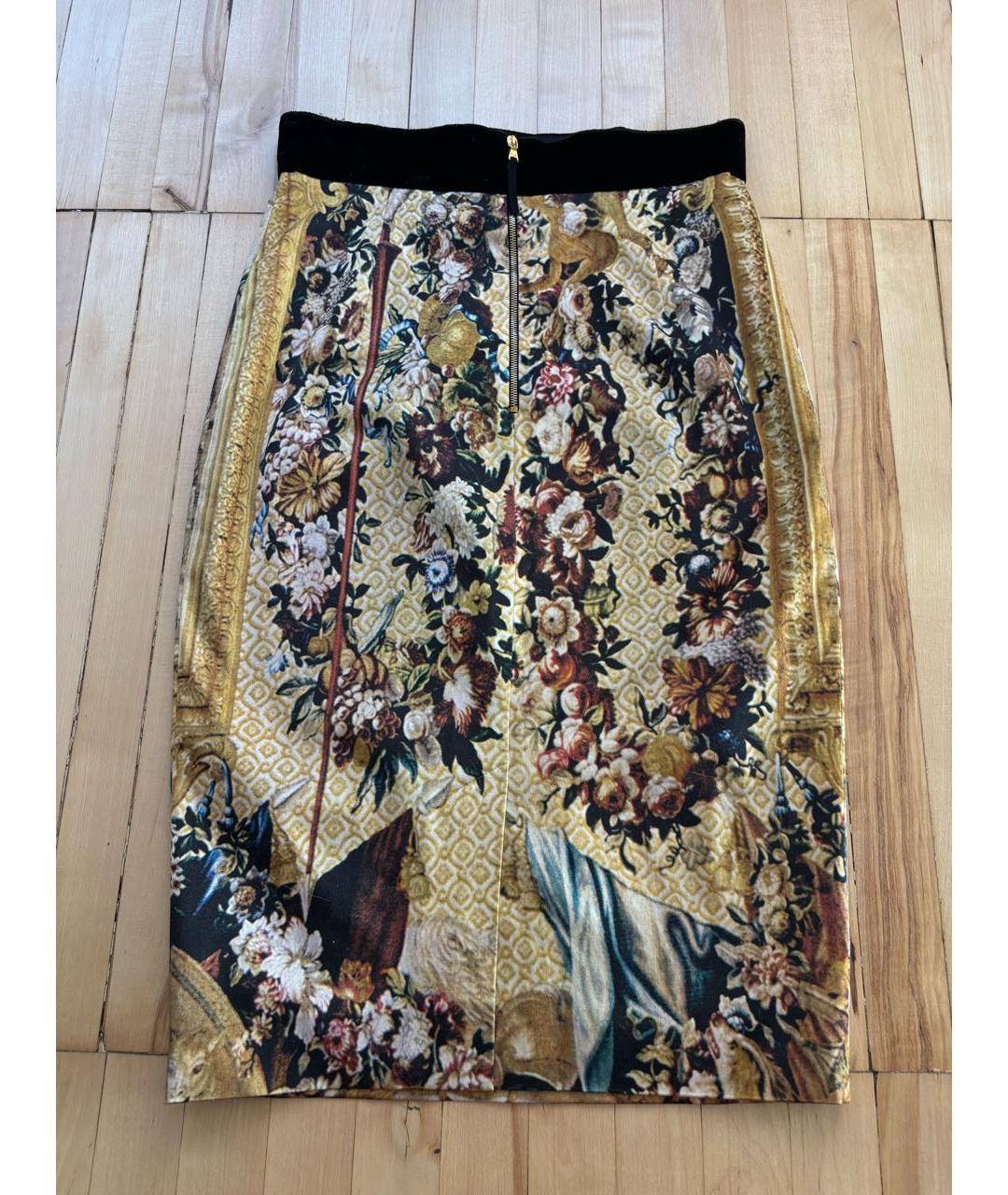 DOLCE&GABBANA Мульти хлопковая юбка миди, фото 2
