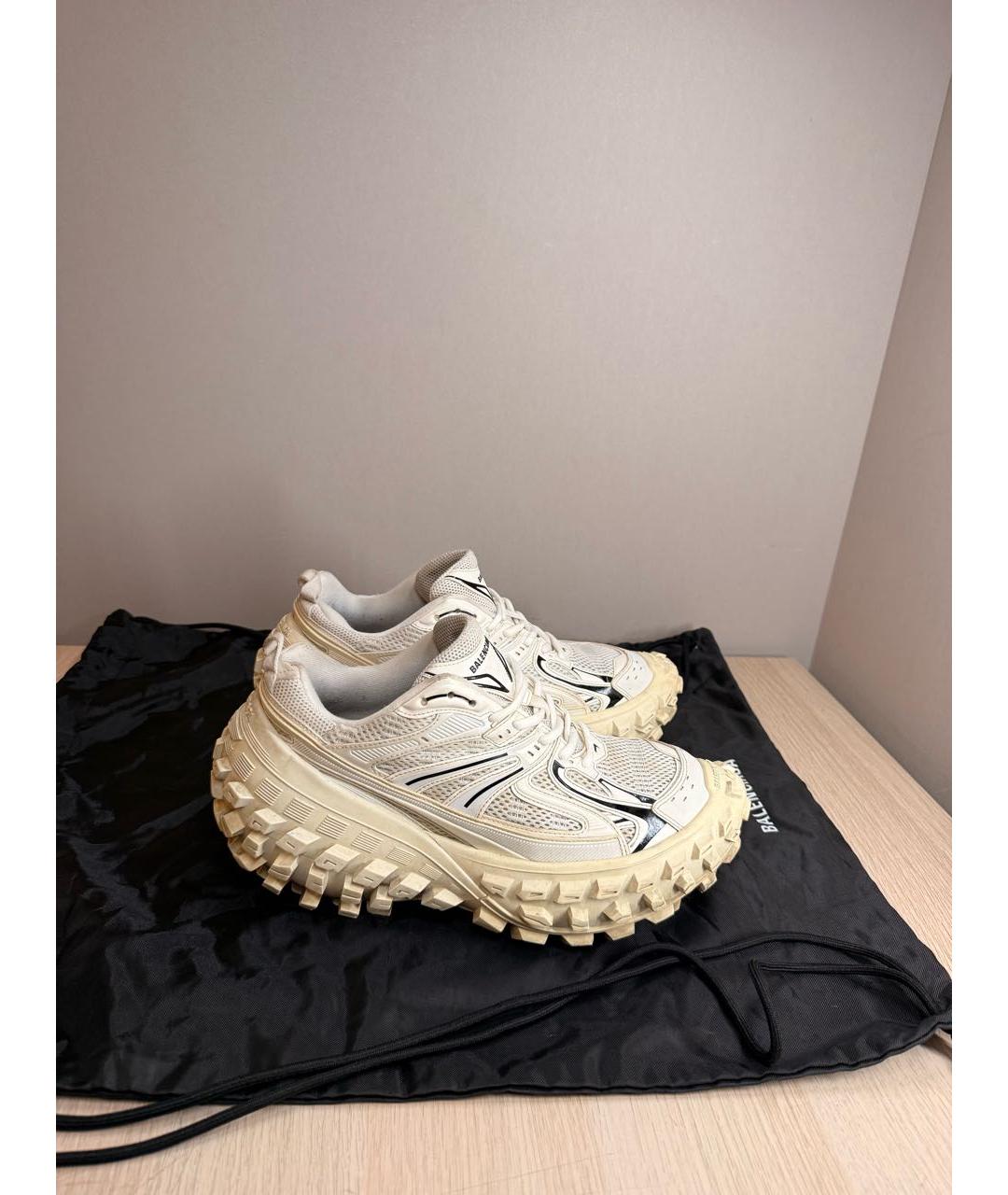 BALENCIAGA Белые текстильные высокие кроссовки / кеды, фото 6