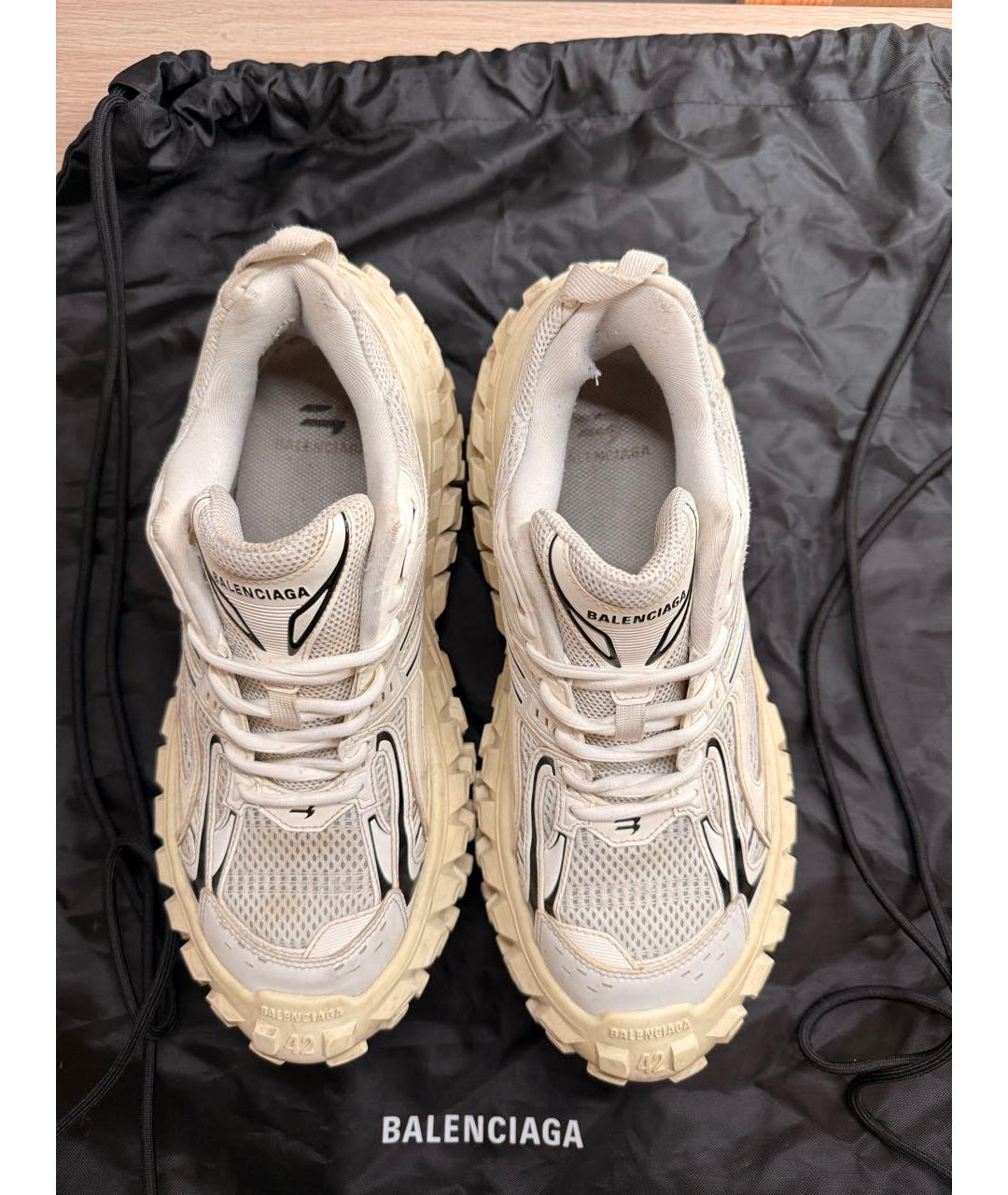 BALENCIAGA Белые текстильные высокие кроссовки / кеды, фото 3