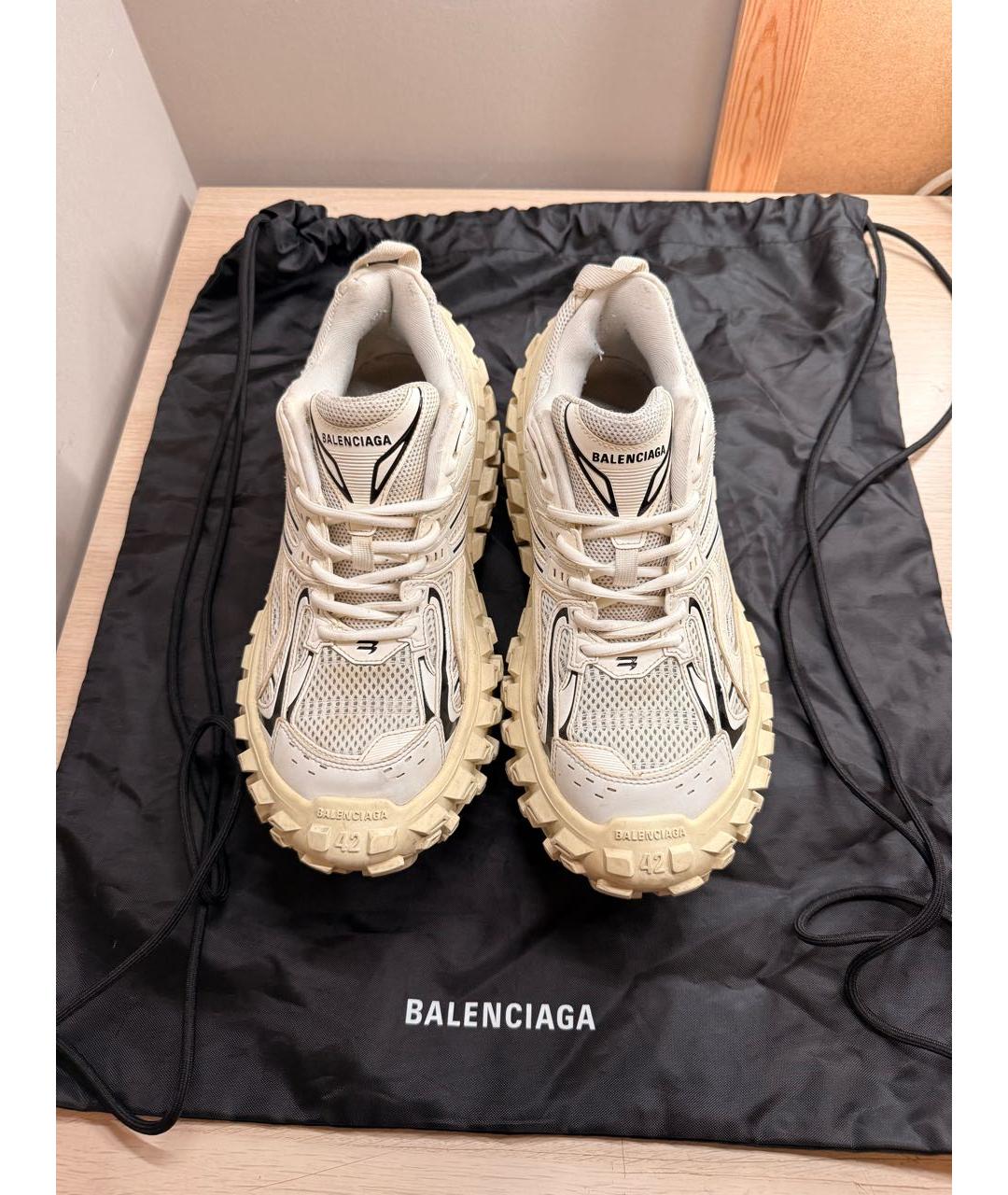 BALENCIAGA Белые текстильные высокие кроссовки / кеды, фото 2