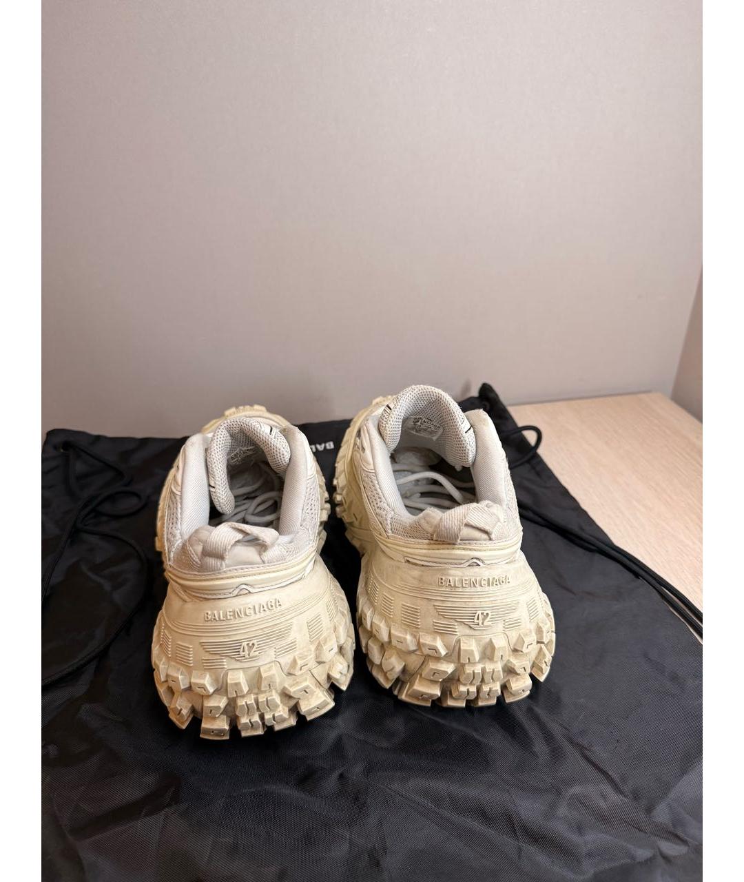 BALENCIAGA Белые текстильные высокие кроссовки / кеды, фото 4