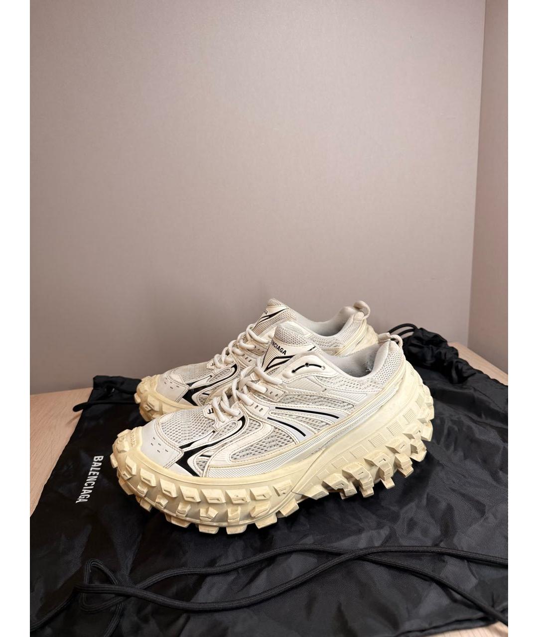 BALENCIAGA Белые текстильные высокие кроссовки / кеды, фото 5