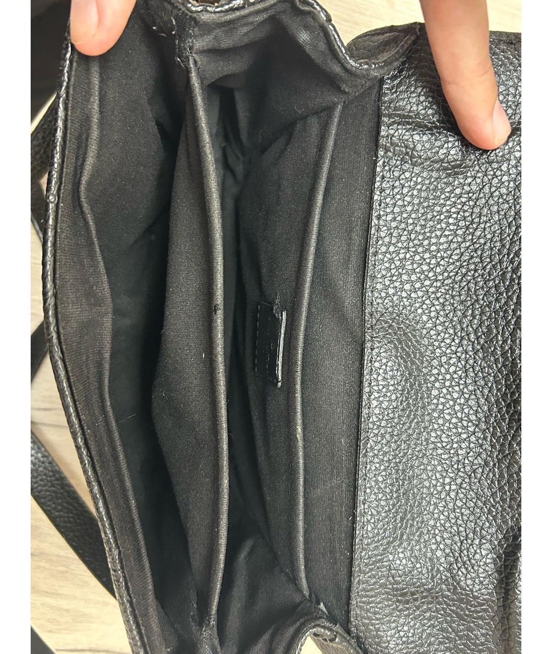 LOUIS VUITTON Черная кожаная сумка через плечо, фото 3