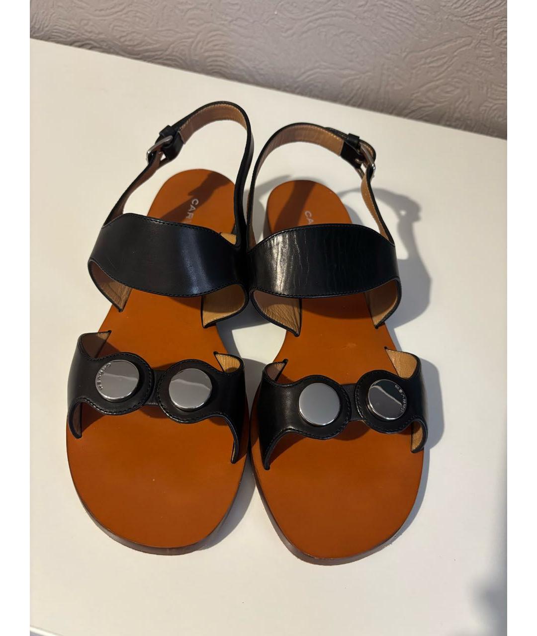 Carven Черные кожаные босоножки, фото 3