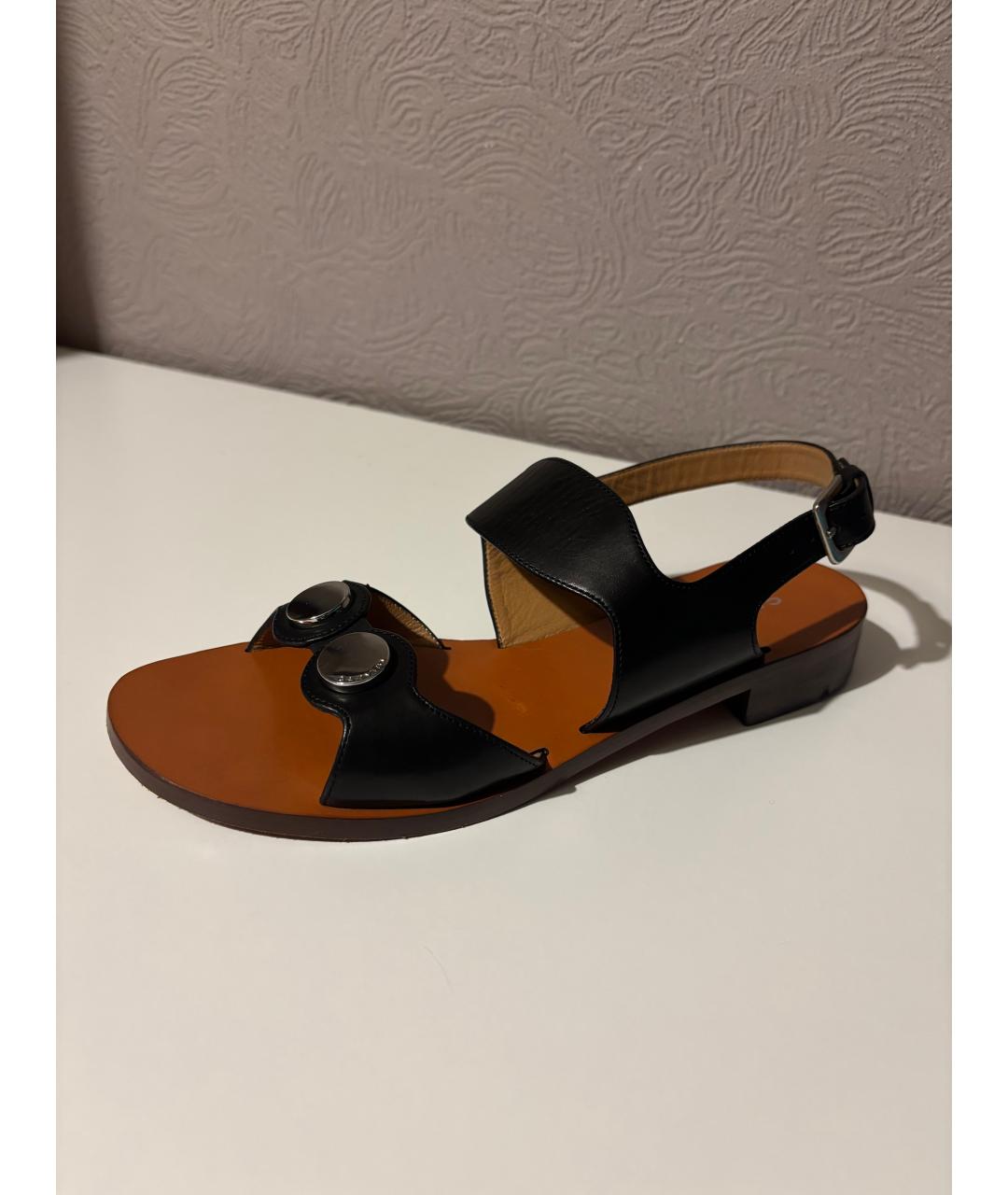 Carven Черные кожаные босоножки, фото 2
