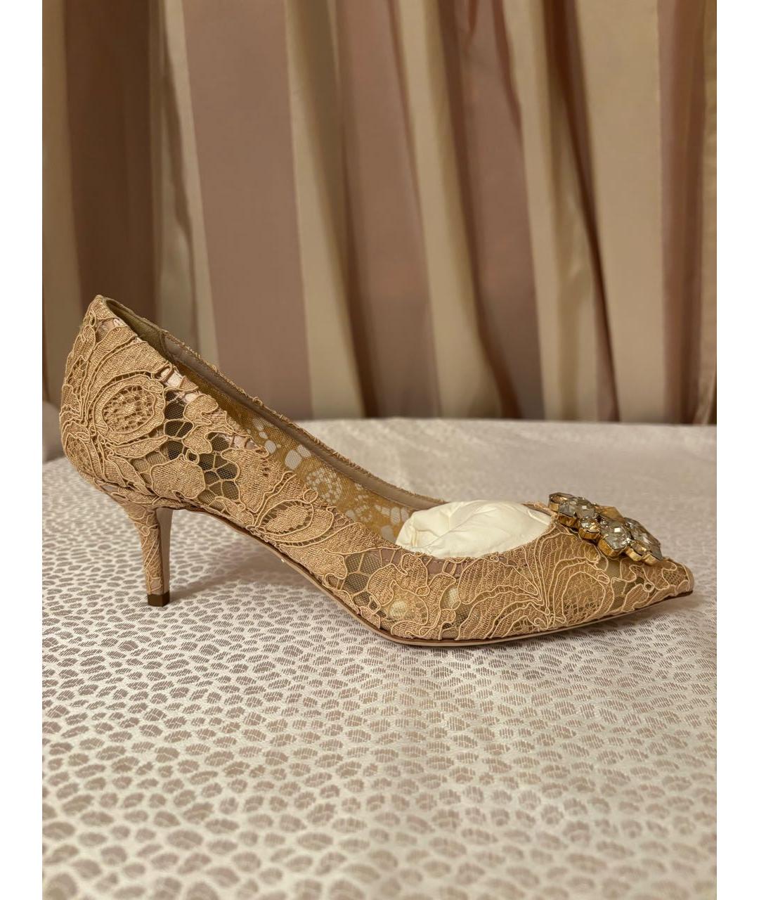DOLCE&GABBANA Бежевые туфли, фото 5