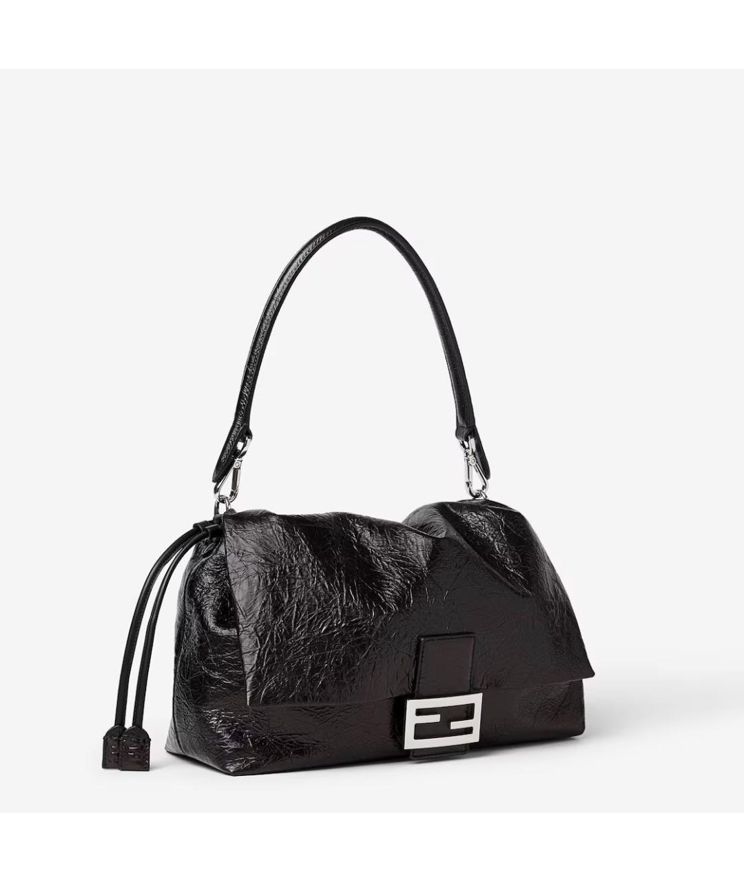 FENDI Черная кожаная сумка с короткими ручками, фото 2