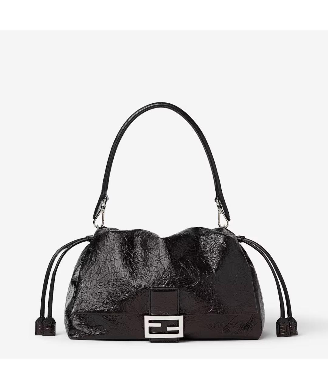 FENDI Черная кожаная сумка с короткими ручками, фото 6