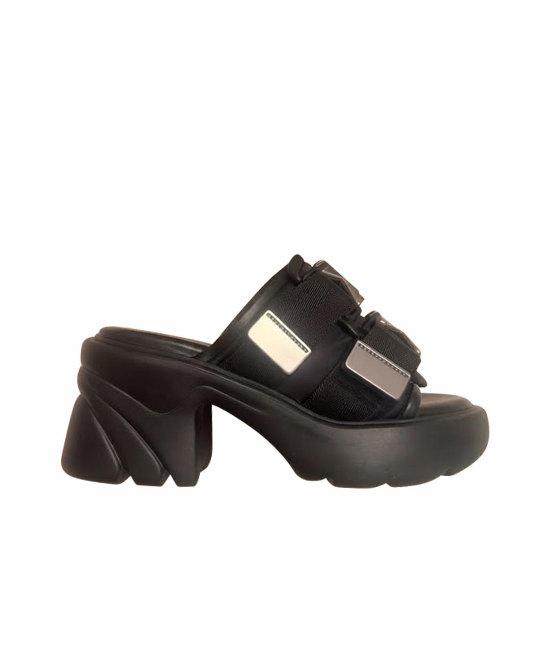 BOTTEGA VENETA Черные текстильные мюли, фото 1