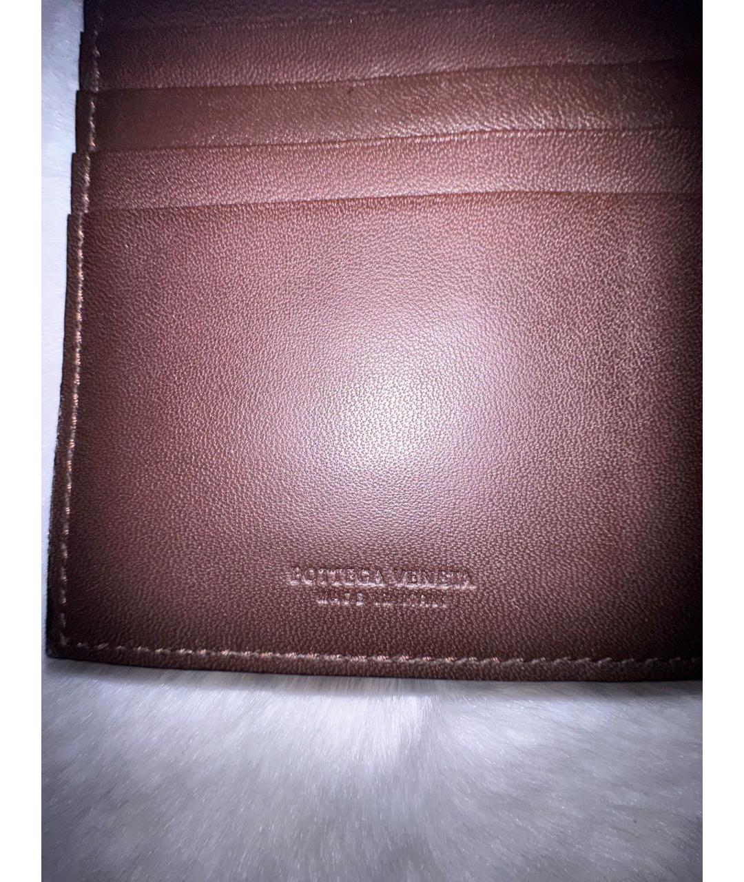 BOTTEGA VENETA Коричневый кожаный кошелек, фото 4