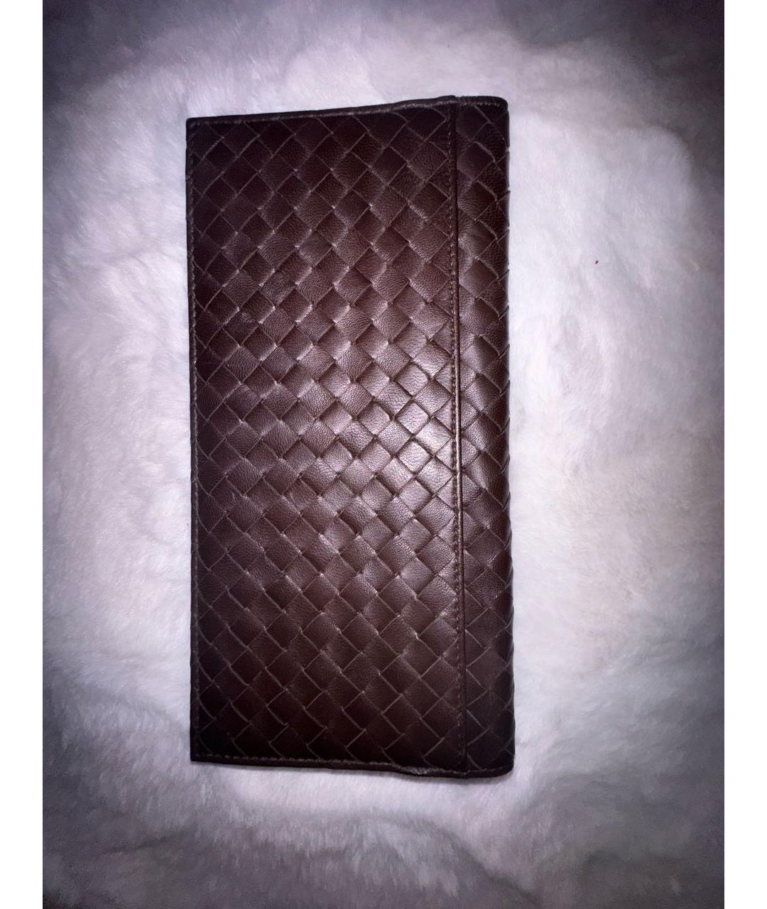 BOTTEGA VENETA Коричневый кожаный кошелек, фото 2