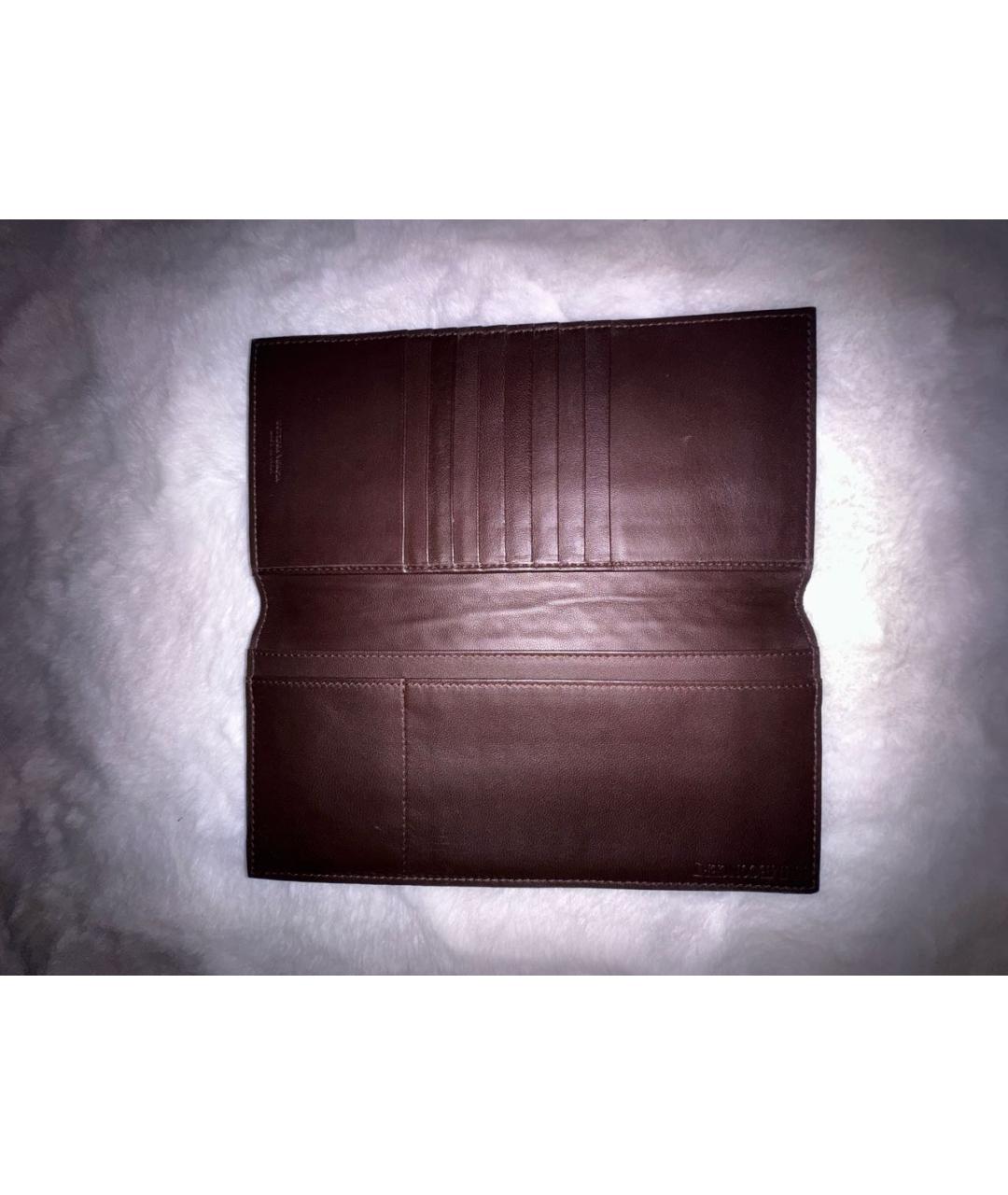 BOTTEGA VENETA Коричневый кожаный кошелек, фото 3