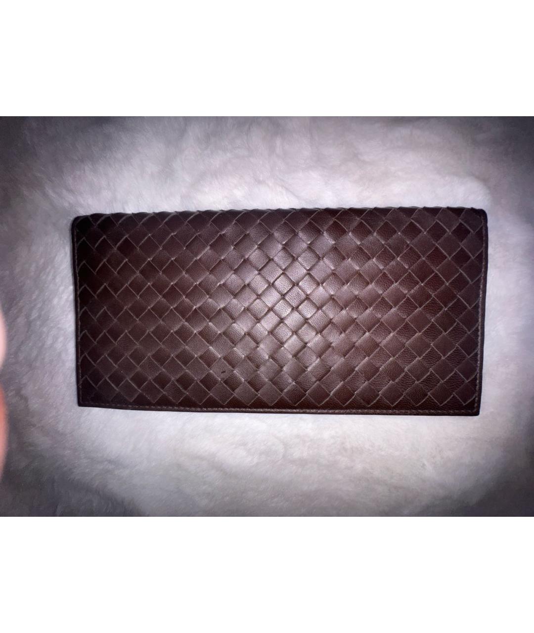 BOTTEGA VENETA Коричневый кожаный кошелек, фото 5